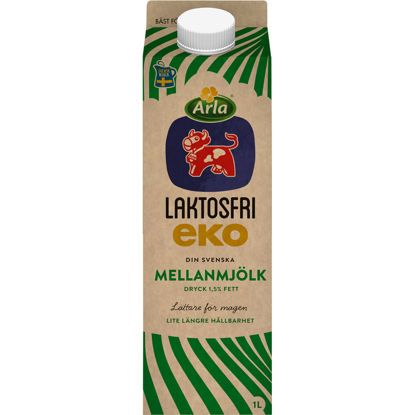 MJÖLK MELL LAKT.FRI EKO 6x1L Picture of MJÖLK MELLAN 1,5% EKO LF 6X1L