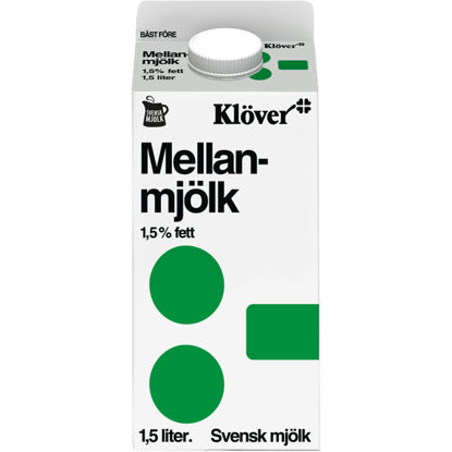 MJÖLK MELLAN KLÖVER 6X1,5L Picture of MJÖLK MELLAN 1,5% 6X1,5L